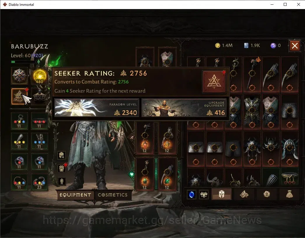Diablo Immortal Accounts NA - High Heavens|CS ON|Lv60(920)|Druid|45K CR|Res image 5