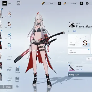 Punishing: Gray Raven Accounts Mid-Game ASIA|Lv 45|11k BC,3k YC,7k BlueC|S Lucia Crimson Weave,S Feral No 21|1 S Omniframe