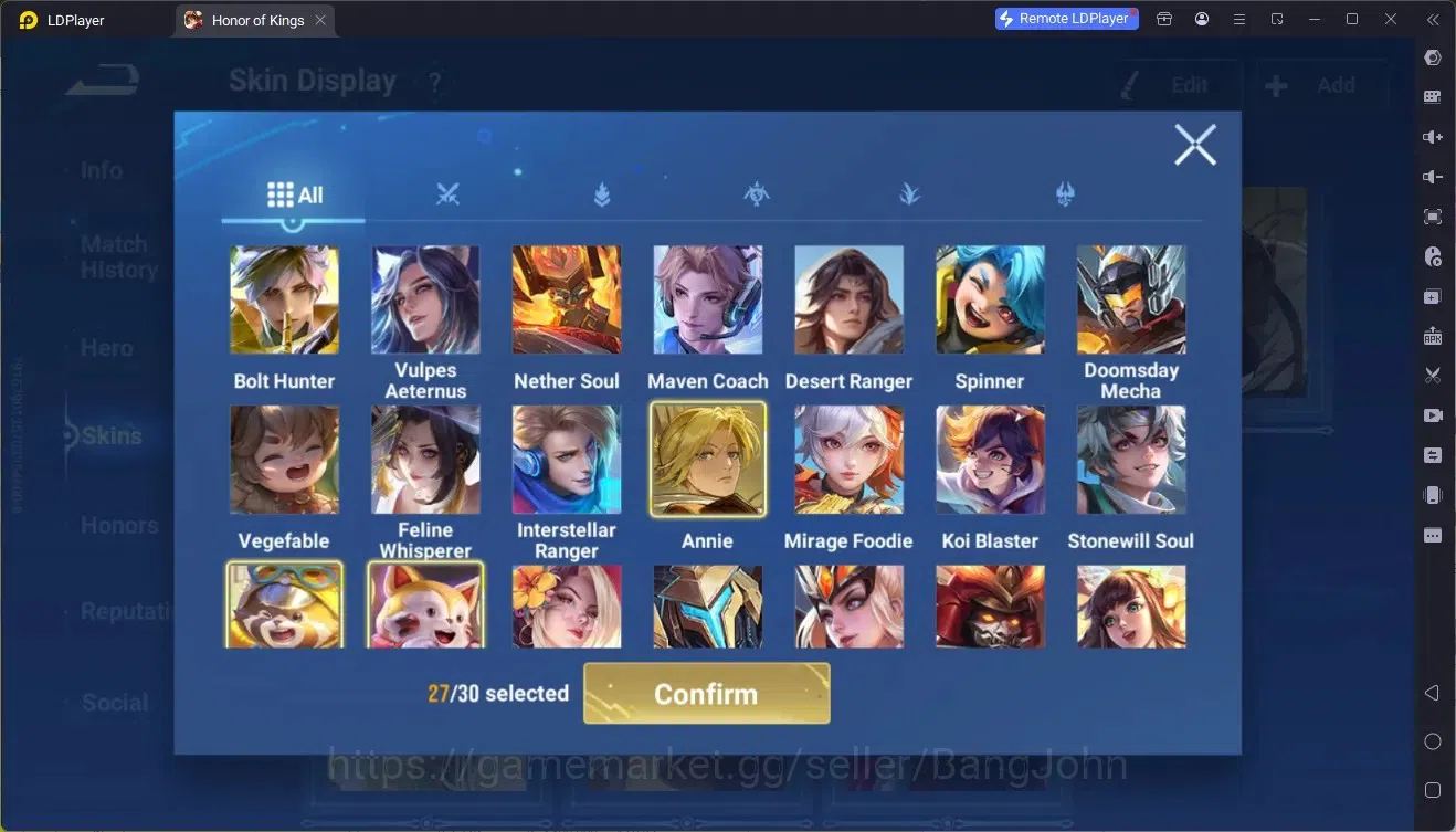 Honor of Kings Accounts Rare Skin Global|113H 250S|Mythic HanXin,Preciuos D.Conan MarcoPolo,ShanHai 14