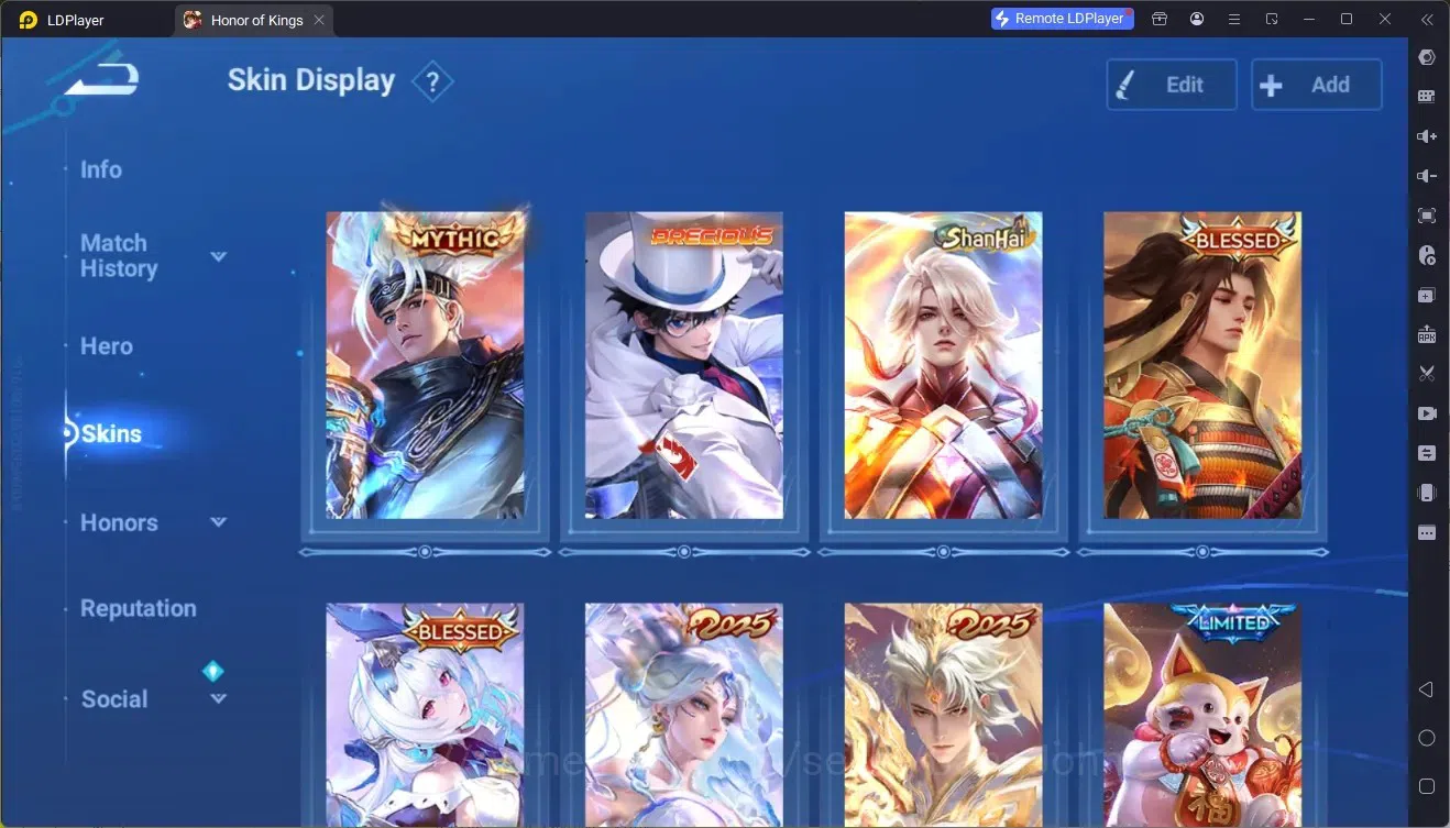 Honor of Kings Accounts Rare Skin Global|113H 250S|Mythic HanXin,Preciuos D.Conan MarcoPolo,ShanHai 3