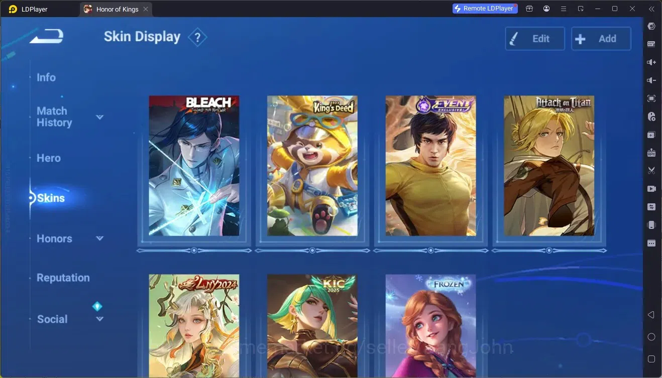 Honor of Kings Accounts Rare Skin Global|113H 250S|Mythic HanXin,Preciuos D.Conan MarcoPolo,ShanHai 8
