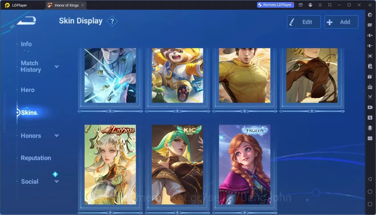 Honor of Kings Accounts Rare Skin Global|113H 250S|Mythic HanXin,Preciuos D.Conan MarcoPolo,ShanHai 9