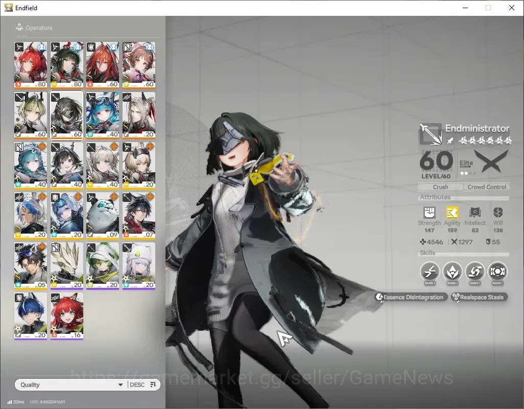 Arknights: Endfield Accounts ASIA|Lvl 50|7 SSR (2 Limited) + 9 (6* Weapon)|Laevatain + Signature,Zhuang 1