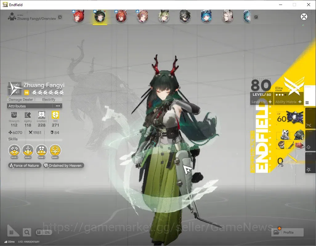 Arknights: Endfield Accounts ASIA|Lvl 50|7 SSR (2 Limited) + 9 (6* Weapon)|Laevatain + Signature,Zhuang 4