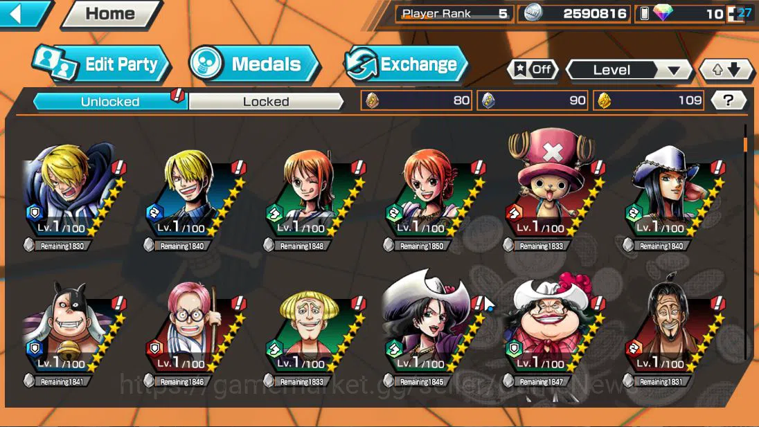 One Piece Bounty Rush Accounts Global| 5 EX| AM Sword [Borsalino],Awakened Rob Lu image 6