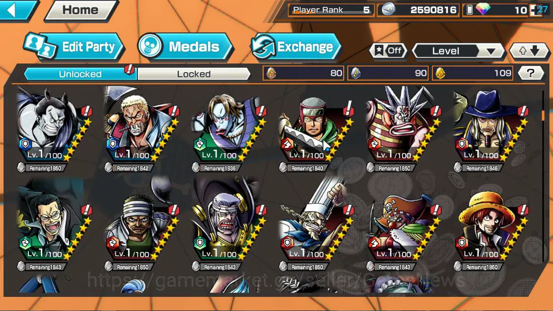 One Piece Bounty Rush Accounts Global| 5 EX| AM Sword [Borsalino],Awakened Rob Lu image 7