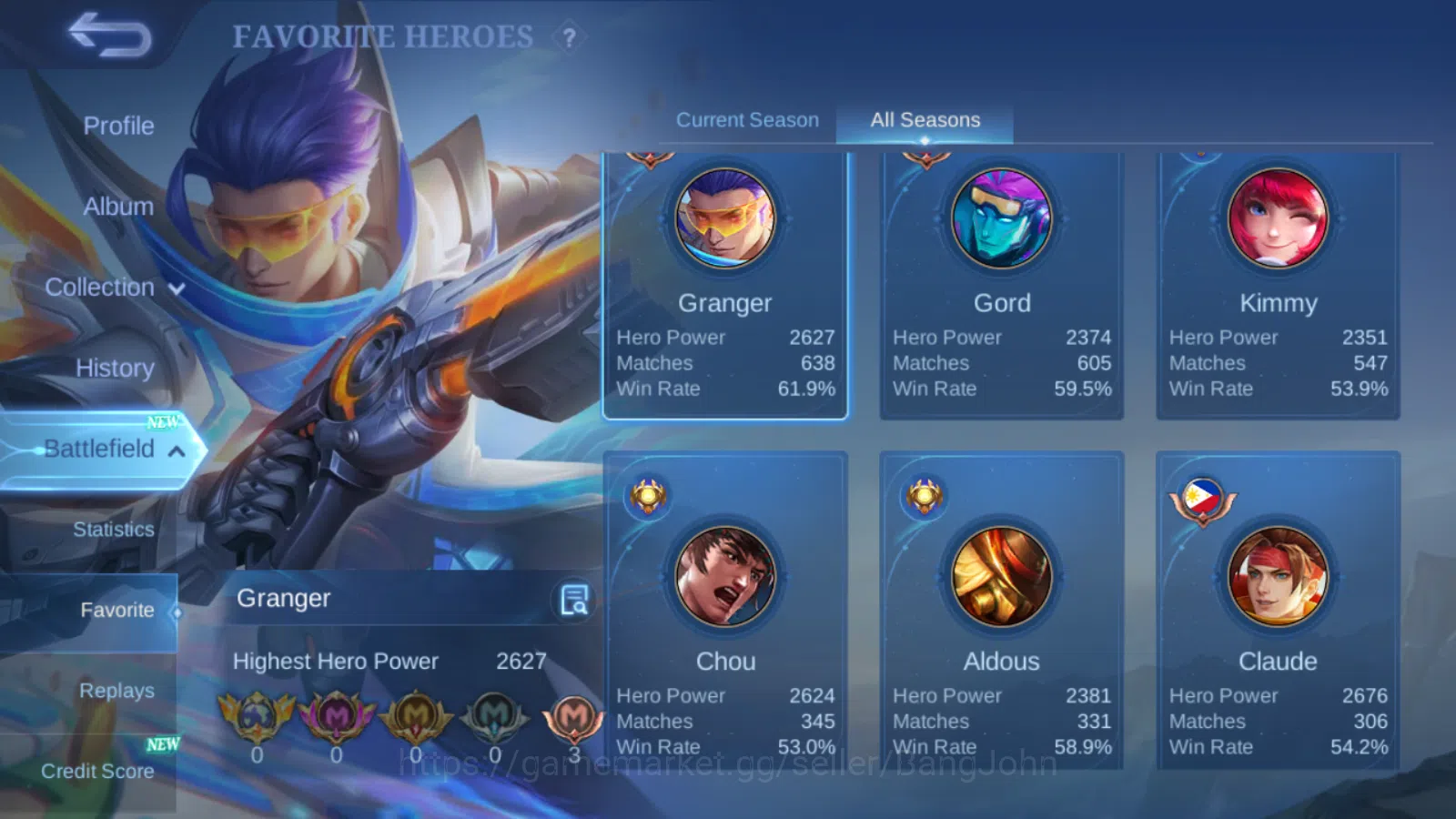 Mobile Legends: Bang Bang Accounts 1 acc 2 server ORI  HERO 131 | skin 296 | emblem a image 3