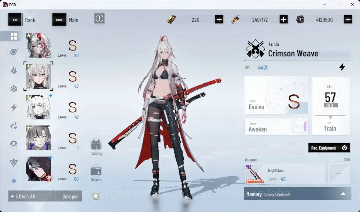Punishing: Gray Raven Accounts ASIA | Lv64|S Lucia IC+Sign,S Lucia CW+Sign,S Fera image 4