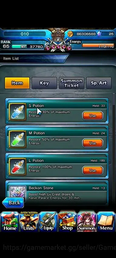 Grand Summoners Accounts Global|Rank 65|16 Ascend+2 TW|[Kamijo,Accelerator] image 2
