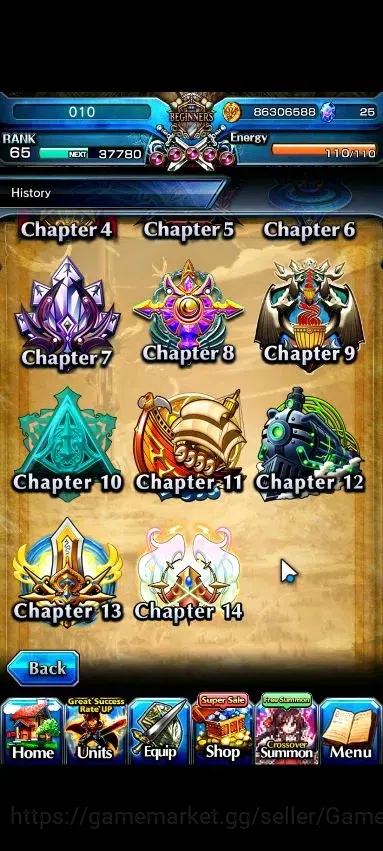 Grand Summoners Accounts Global|Rank 65|16 Ascend+2 TW|[Kamijo,Accelerator] image 8