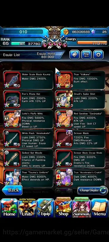 Grand Summoners Accounts Global|Rank 65|16 Ascend+2 TW|[Kamijo,Accelerator] image 9
