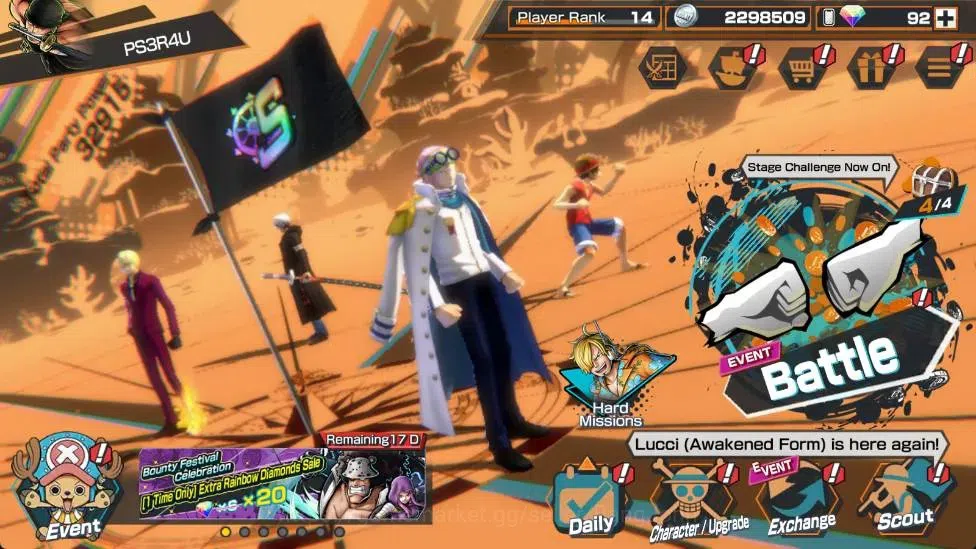One Piece Bounty Rush Accounts Global |EX 4|PR 14|Gol D. Roger Max,V. Nusjuro Lv. image 10
