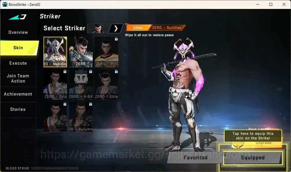 Blood Strike Accounts Others ASIA | 1 ULTRA Striker: ZERO-Nullifier | 2 Legendary Guns : MP155-Radiance,MCX-Radiance | Check 5