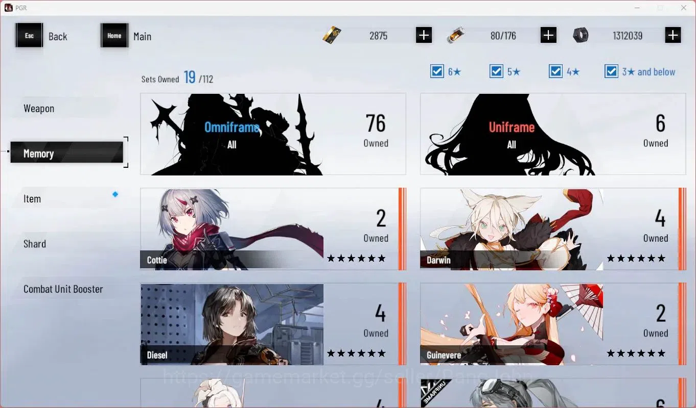 Punishing: Gray Raven Accounts Mid-Game ASIA|L65|(SS Lucia CW,S Lucia IC,SS Lilith D)+Sign,S Rosetta A,S Camu C Etc|BC 14
