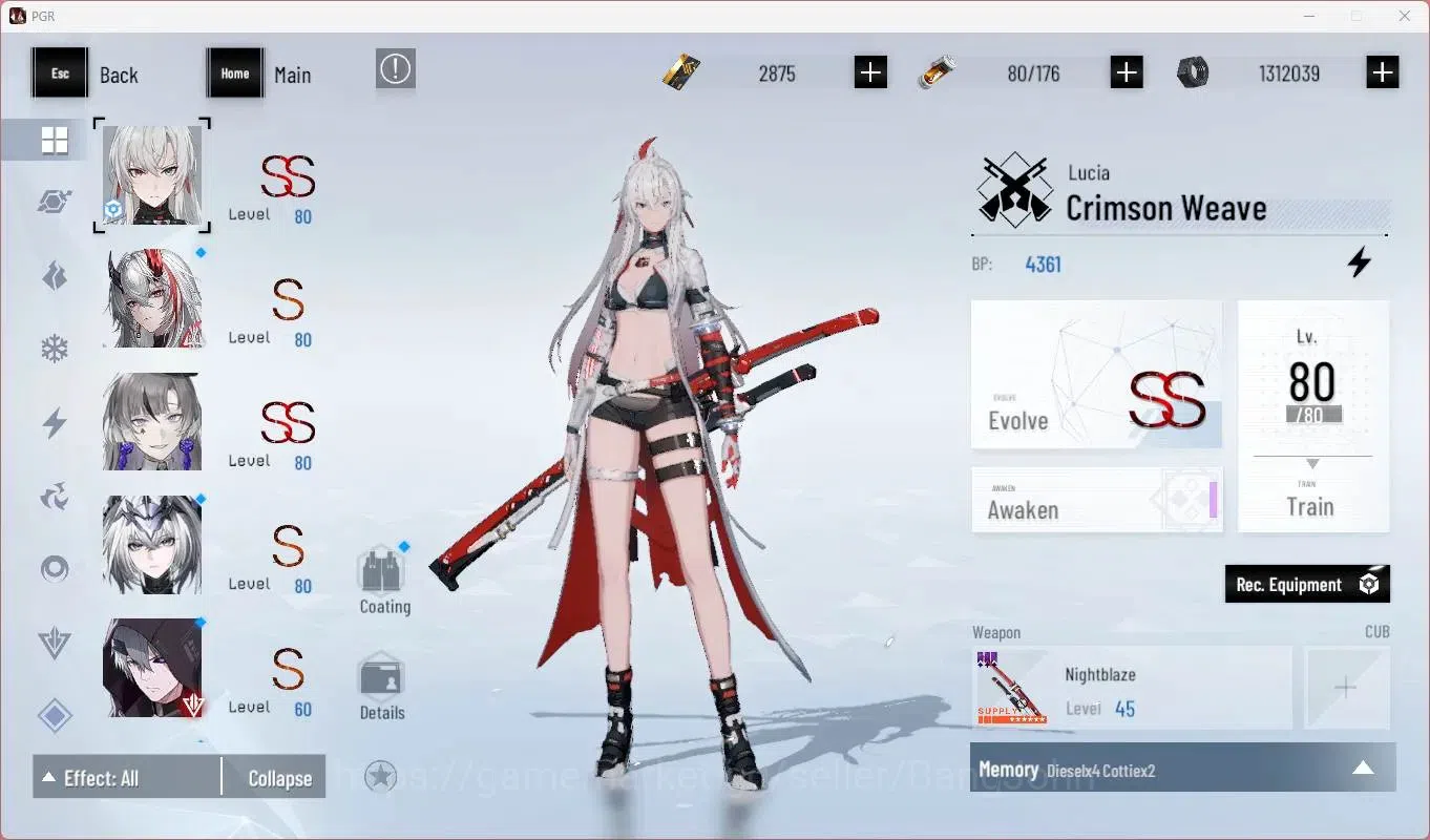 Punishing: Gray Raven Accounts Mid-Game ASIA|L65|(SS Lucia CW,S Lucia IC,SS Lilith D)+Sign,S Rosetta A,S Camu C Etc|BC 3