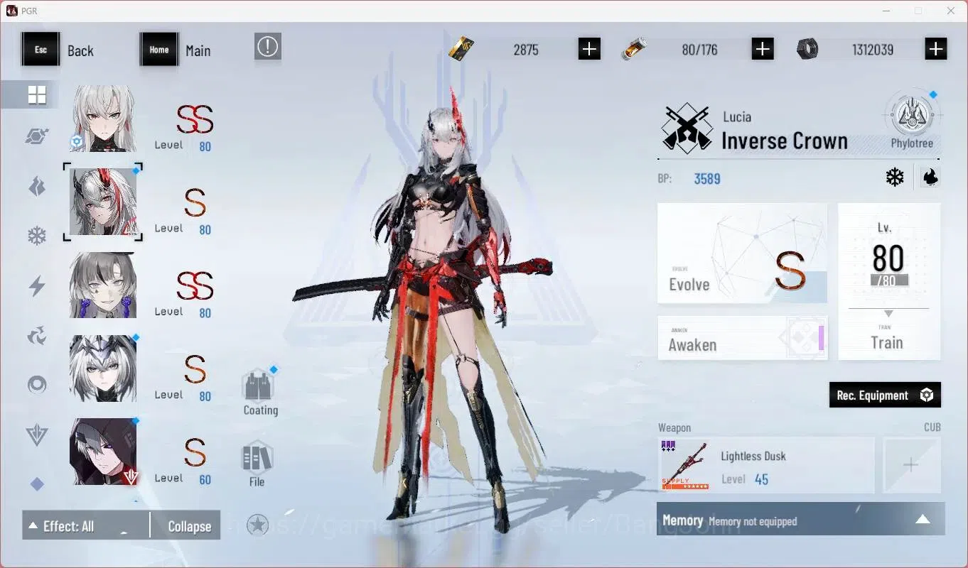 Punishing: Gray Raven Accounts Mid-Game ASIA|L65|(SS Lucia CW,S Lucia IC,SS Lilith D)+Sign,S Rosetta A,S Camu C Etc|BC 4