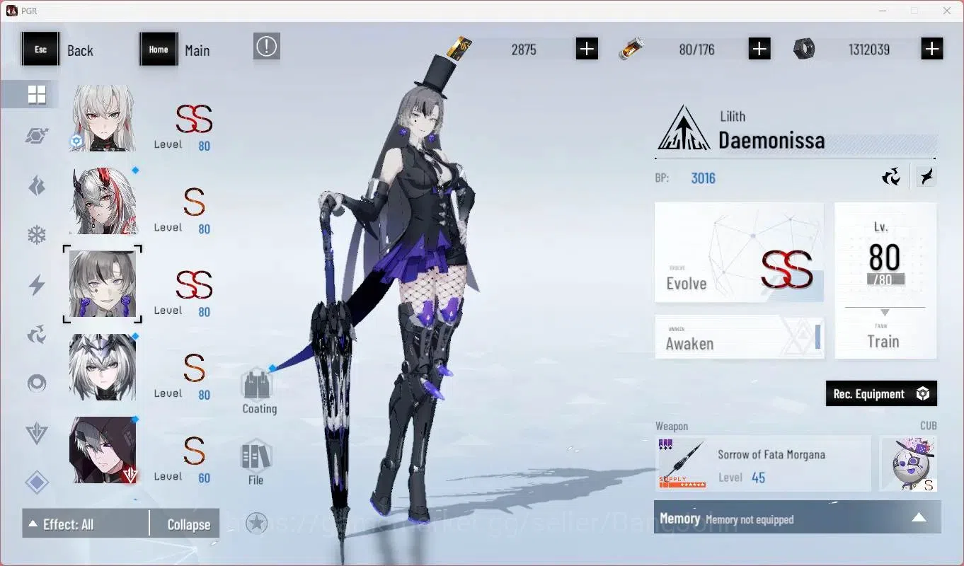 Punishing: Gray Raven Accounts Mid-Game ASIA|L65|(SS Lucia CW,S Lucia IC,SS Lilith D)+Sign,S Rosetta A,S Camu C Etc|BC 5