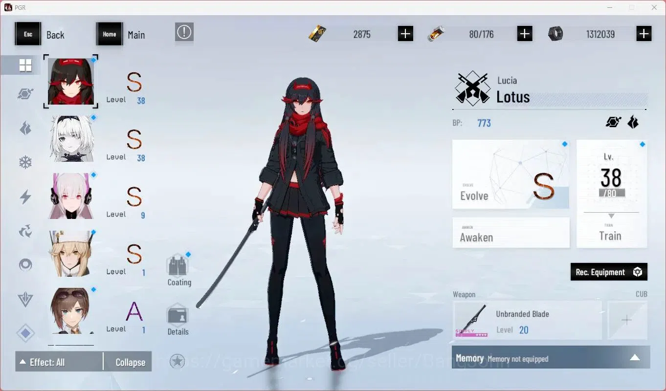Punishing: Gray Raven Accounts Mid-Game ASIA|L65|(SS Lucia CW,S Lucia IC,SS Lilith D)+Sign,S Rosetta A,S Camu C Etc|BC 8
