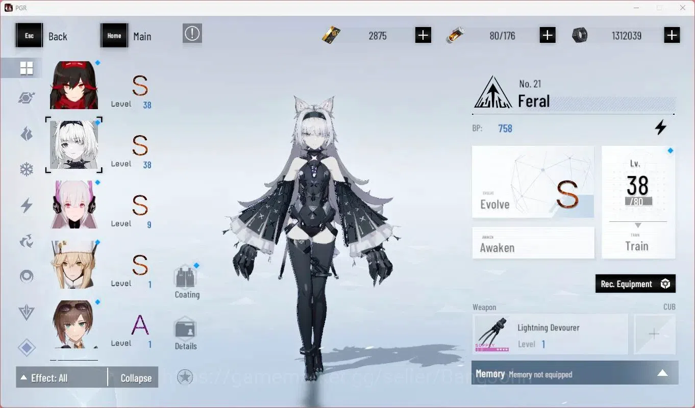 Punishing: Gray Raven Accounts Mid-Game ASIA|L65|(SS Lucia CW,S Lucia IC,SS Lilith D)+Sign,S Rosetta A,S Camu C Etc|BC 9