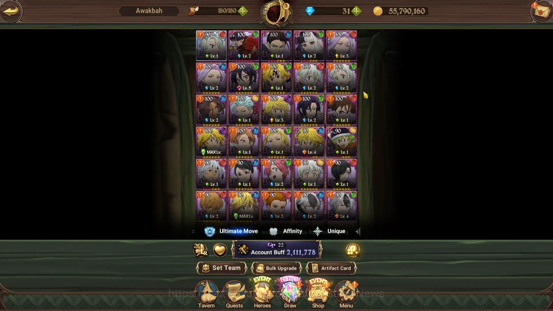 The Seven Deadly Sins: Grand Cross Accounts Asia|2,1M CC|CH 7|1 LR + 7 UR|Elizabeth,Merlin&Esc image 2