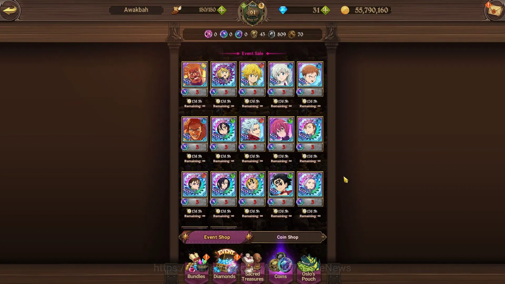 The Seven Deadly Sins: Grand Cross Accounts Asia|2,1M CC|CH 7|1 LR + 7 UR|Elizabeth,Merlin&Esc image 9