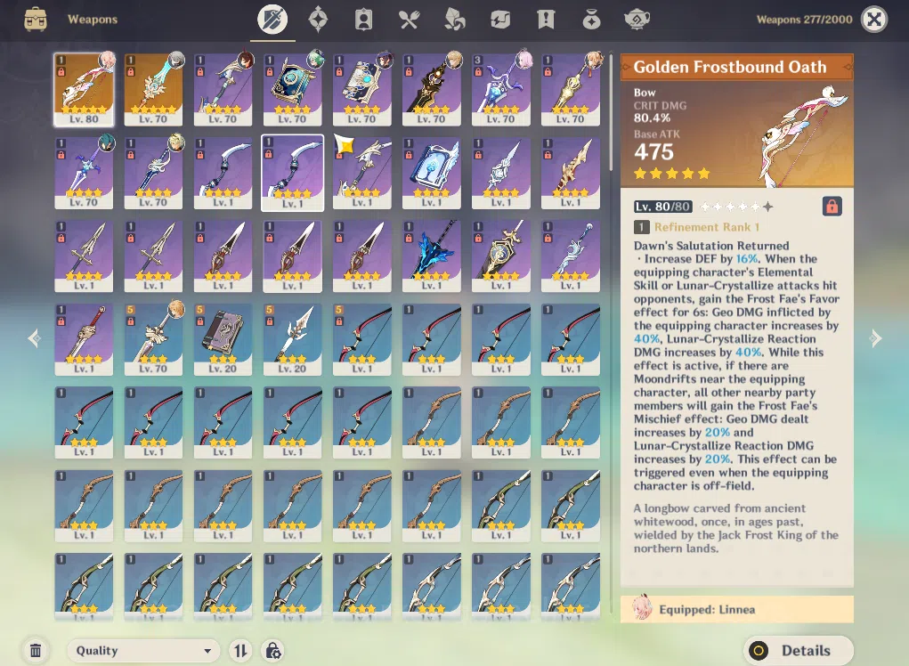 Genshin Impact Accounts ASIA|AR 45|2 Limited+2(*5WEP)|Linnea+Sign,Varka,Je image 13