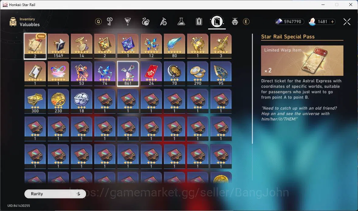 Honkai Star Rail Accounts ASIA|TL 61|6 Limit|Jade 1481|CarryTeam(Archer,Spar image 13