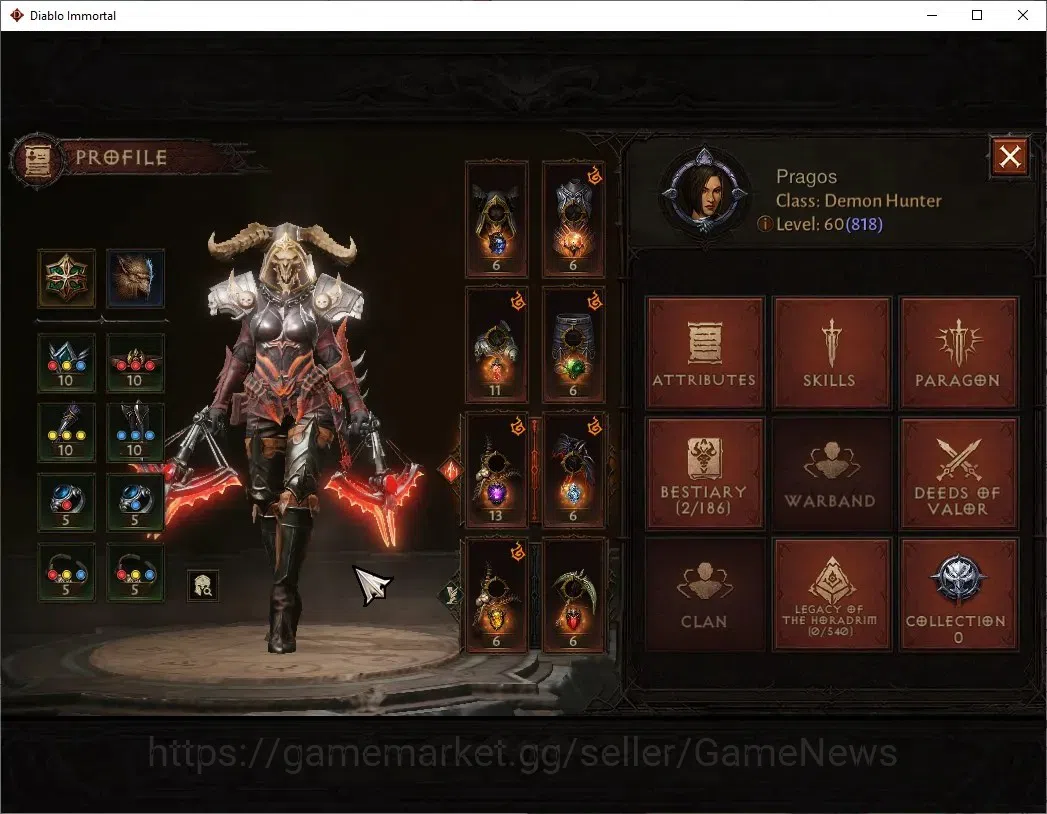 Diablo Immortal Accounts NA-Chain Of Honor |CS ON |Lv60(818) Demon Hunter | image 3