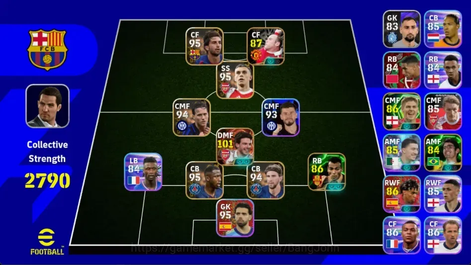 eFootball Accounts Legends & Iconic Players Android|PW 2790|Epic Declan Rice,Cafu,RooneyGerrard,Kaka|SHWTm Rashford,Lionel 1
