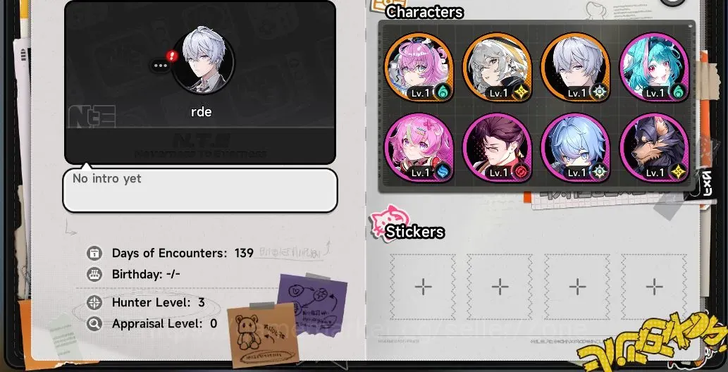 Neverness to Everness Accounts America| Starter HL3 | 2 S-Class 1 Lim: Linko+Sign+Skin+Glider|1 S-Class Selector| MC Male 1