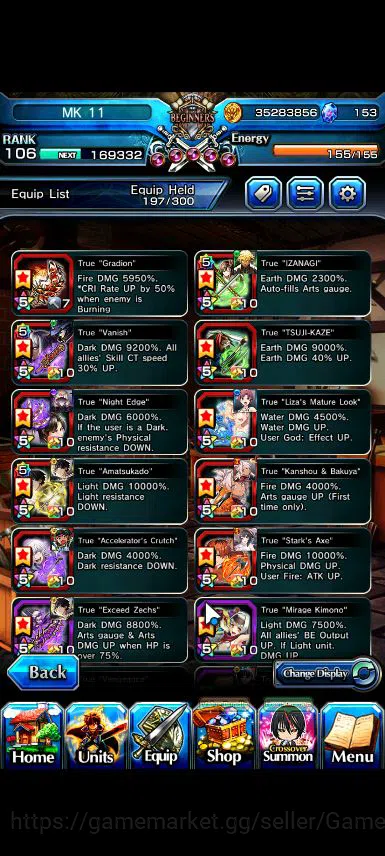 Grand Summoners Accounts Mid-Game Global|Rank 106|153 cc|31 Asc+5 TW|[Inumuta,Emiya,LM Isliid,WH Fen,Chloe]+TW,S Miyu,Isliid 6