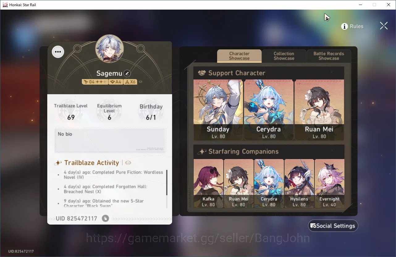 Honkai Star Rail Accounts ASIA | Phainon prem, DoT prem | cyrene, dan heng, image 2