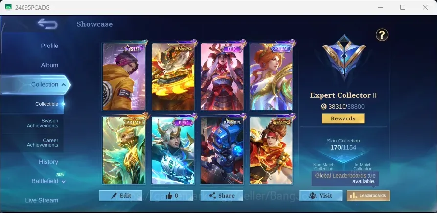 Mobile Legends: Bang Bang Accounts Others Global|170S|Expert|Prime Granger,Epic Nana Rafaela Zilong Kagura YSS Roger 1