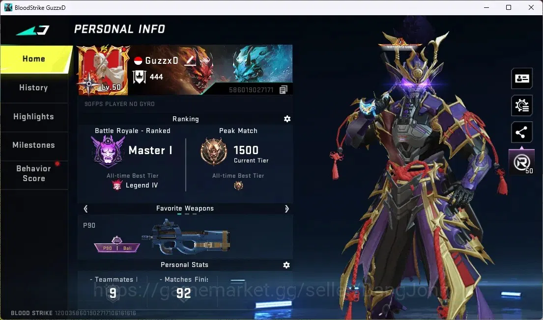 Blood Strike Accounts ASIA | ETERNAL: ZERO - ODASHADOW,DESERT EAGLE | 2 image 1