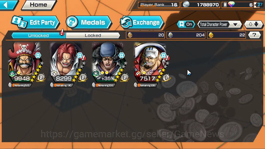 One Piece Bounty Rush Accounts Global |EX 4 |King of the Pirates D.Roger,Divine D image 10