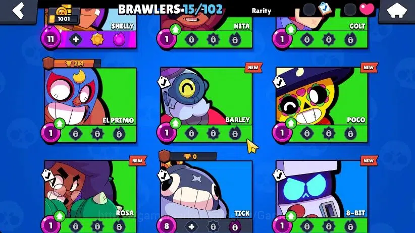 Brawl Stars Accounts 1001 Trophy|5K Bling|15 Brawlers 3 Max Lvl [Bo,Darryl,Shelly]|1 Hypch Skins [Sovereign Gem Rico] 2 5