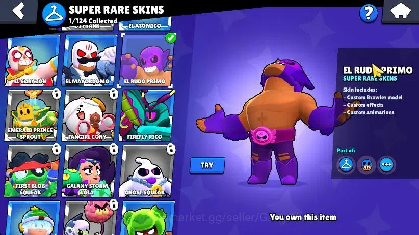 Brawl Stars Accounts 1001 Trophy|5K Bling|15 Brawlers 3 Max Lvl [Bo,Darryl,Shelly]|1 Hypch Skins [Sovereign Gem Rico] 2 8