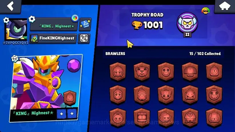 Brawl Stars Accounts 1001 Trophy|5K Bling|15 Brawlers 3 Max Lvl [Bo,Darryl,Shelly]|1 Hypch Skins [Sovereign Gem Rico] 2 9