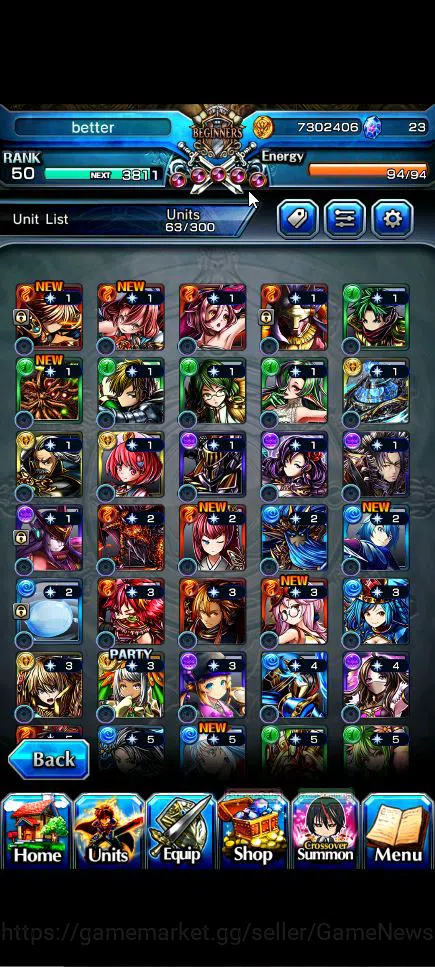 Grand Summoners Accounts Global|Rank 50|3 Ascend+3 TW|(Veldora,Demon Lord S image 13