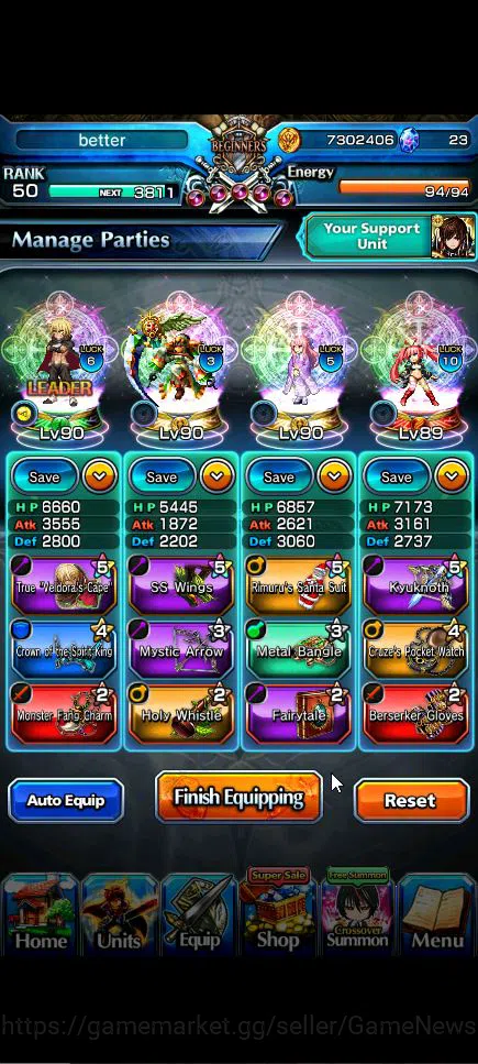 Grand Summoners Accounts Global|Rank 50|3 Ascend+3 TW|(Veldora,Demon Lord S image 15