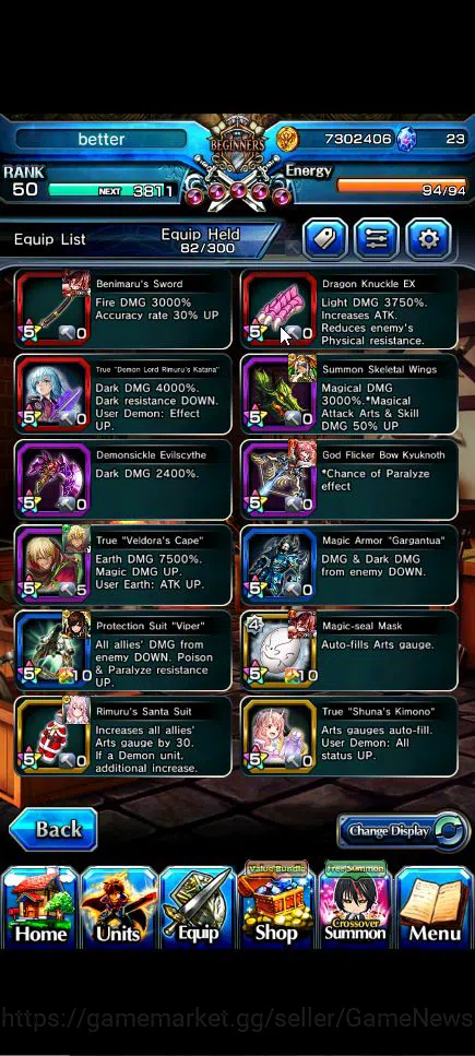 Grand Summoners Accounts Global|Rank 50|3 Ascend+3 TW|(Veldora,Demon Lord S image 5