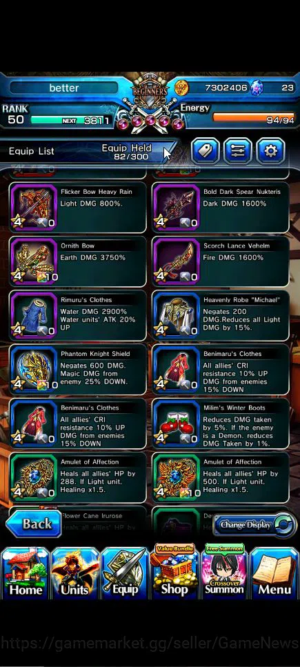Grand Summoners Accounts Global|Rank 50|3 Ascend+3 TW|(Veldora,Demon Lord S image 7