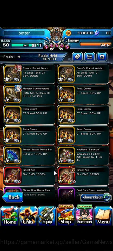 Grand Summoners Accounts Global|Rank 50|3 Ascend+3 TW|(Veldora,Demon Lord S image 8
