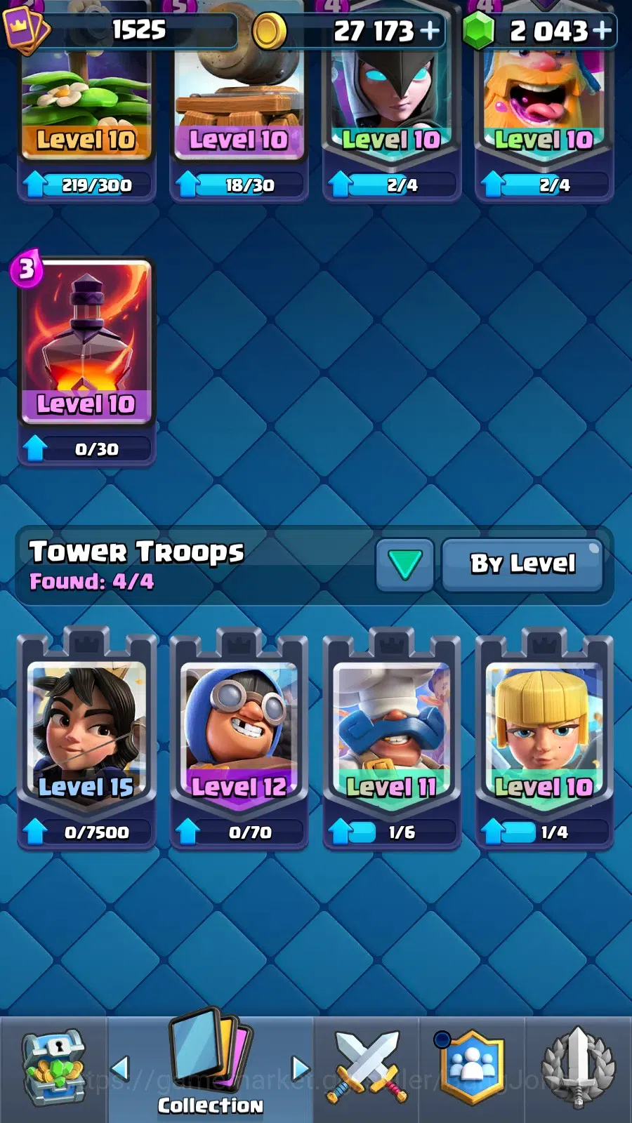 Clash Royale Accounts High-End CL 1525|Trophy 11555| KTL 15|Card 121|4 Max|4 Hero|12 EVO|Arena 28 |2043 Gems|TakeMail(CR016B) 6