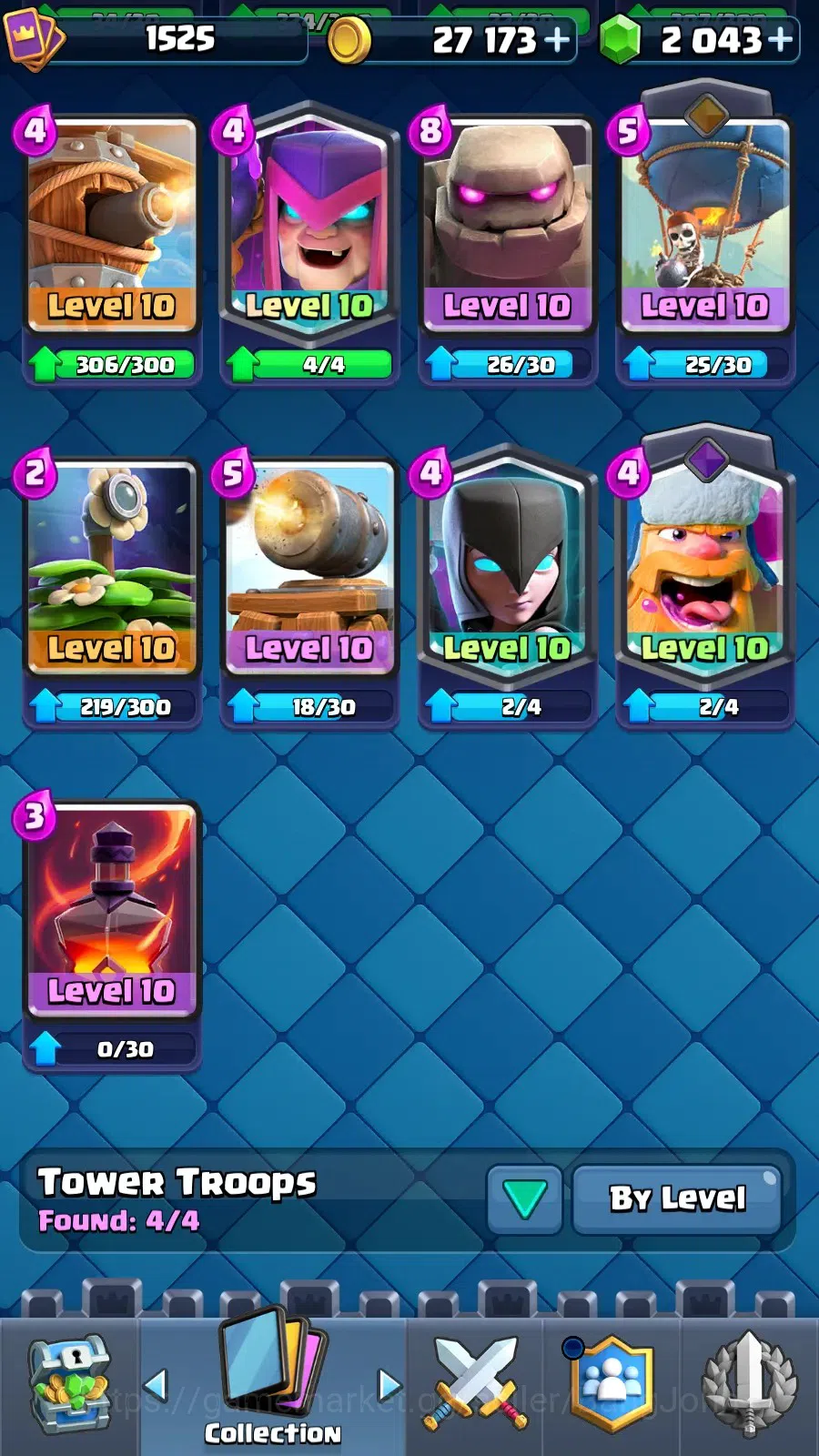 Clash Royale Accounts High-End CL 1525|Trophy 11555| KTL 15|Card 121|4 Max|4 Hero|12 EVO|Arena 28 |2043 Gems|TakeMail(CR016B) 7
