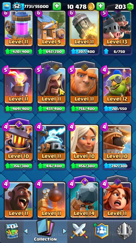 Clash Royale Accounts Lv 52|Trophy 10558|KTL 14|Limited Skin|Card 121|4 image 9