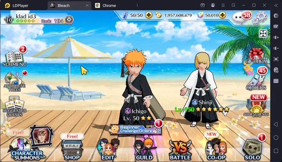 Bleach: Brave Souls Accounts High-End GLOBAL | 50K Orb + Completed Story |Byakuya TYBW24,Rangiku Swimsuit23,Zangetsu 1