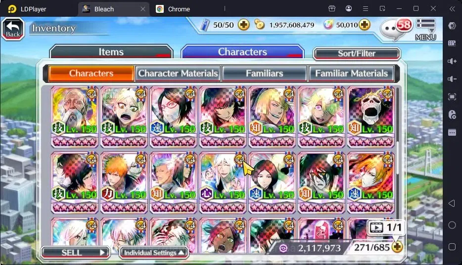 Bleach: Brave Souls Accounts High-End GLOBAL | 50K Orb + Completed Story |Byakuya TYBW24,Rangiku Swimsuit23,Zangetsu 19