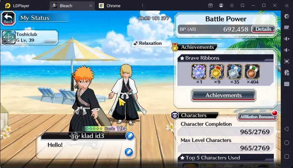 Bleach: Brave Souls Accounts High-End GLOBAL | 50K Orb + Completed Story |Byakuya TYBW24,Rangiku Swimsuit23,Zangetsu 2