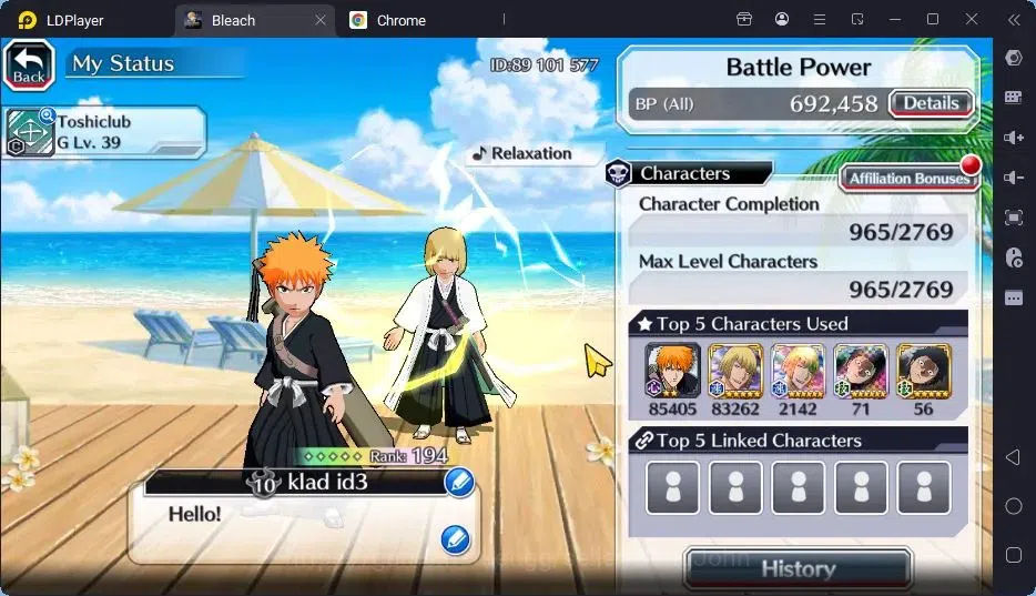 Bleach: Brave Souls Accounts High-End GLOBAL | 50K Orb + Completed Story |Byakuya TYBW24,Rangiku Swimsuit23,Zangetsu 3